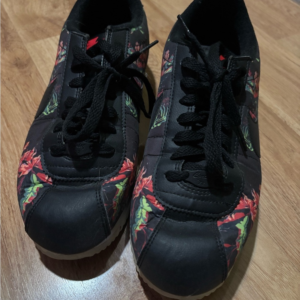 Floral Black Women's Sneakers